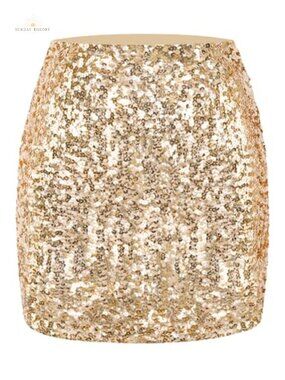 Sequin Bodycon Mini Skirt Stretchy Sparkle Club Party